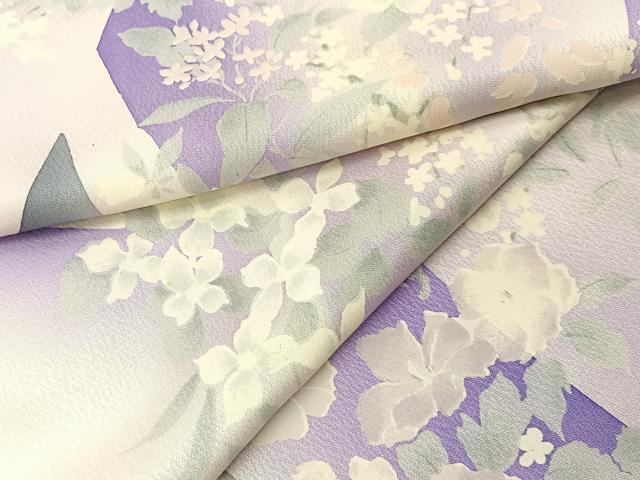 平和屋着物■上質な小紋　草花文　暈し染め　正絹　逸品　BAAY6150hj