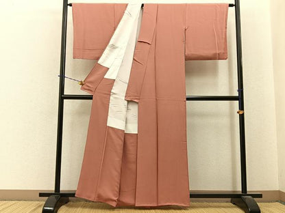 平和屋着物■上質な色無地　肉桂色　正絹　逸品　BAAY6151hj