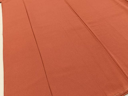 平和屋着物●上質な色無地　鉛丹色　正絹　逸品　未使用　BAAY6152hj