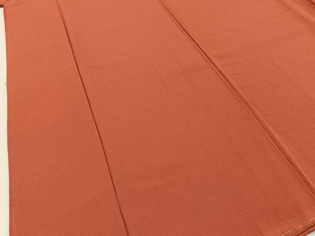 平和屋着物●上質な色無地　鉛丹色　正絹　逸品　未使用　BAAY6152hj