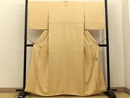 平和屋着物●上質な色無地　作家物　梅地紋　砥粉色　正絹　逸品　BAAY6154hj