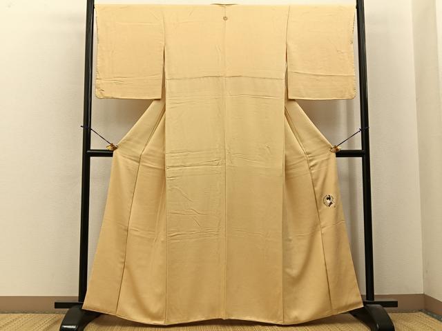 平和屋着物●上質な色無地　作家物　梅地紋　砥粉色　正絹　逸品　BAAY6154hj