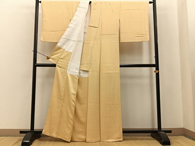 平和屋着物●上質な色無地　作家物　梅地紋　砥粉色　正絹　逸品　BAAY6154hj