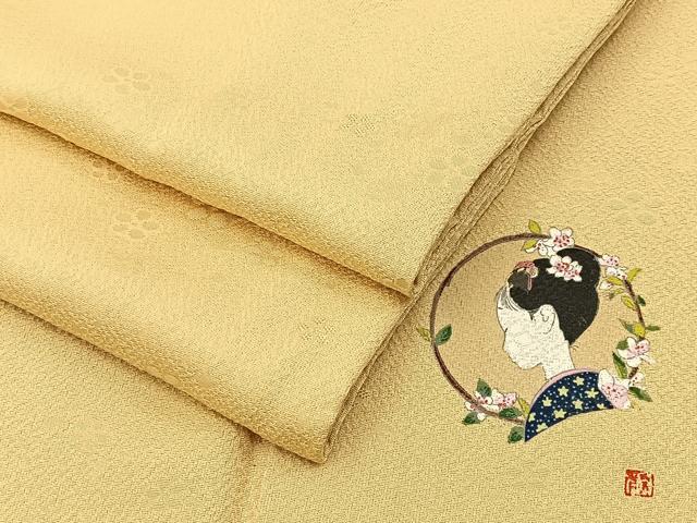 平和屋着物●上質な色無地　作家物　梅地紋　砥粉色　正絹　逸品　BAAY6154hj