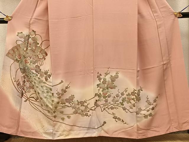 平和屋着物■色留訪問着　鳳凰檜扇花文　暈し染め　金彩　正絹　逸品　BAAY6156hj