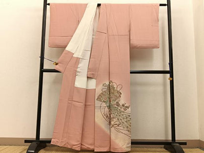 平和屋着物■色留訪問着　鳳凰檜扇花文　暈し染め　金彩　正絹　逸品　BAAY6156hj