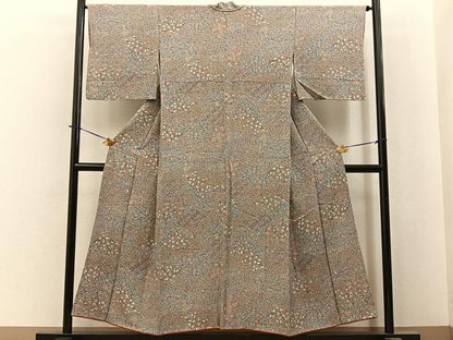 平和屋着物■上質な小紋　地紙花文　正絹　逸品　BAAY6158hj