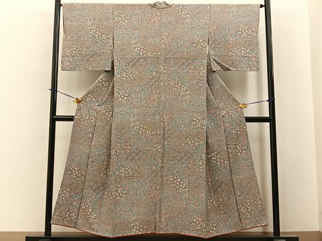平和屋着物■上質な小紋　地紙花文　正絹　逸品　BAAY6158hj