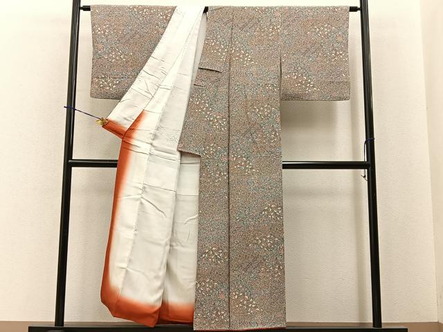 平和屋着物■上質な小紋　地紙花文　正絹　逸品　BAAY6158hj