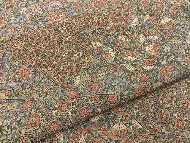 平和屋着物■上質な小紋　地紙花文　正絹　逸品　BAAY6158hj