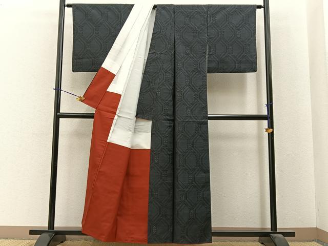平和屋着物■本場大島紬　亀甲花文　正絹　逸品　BAAY6159hj