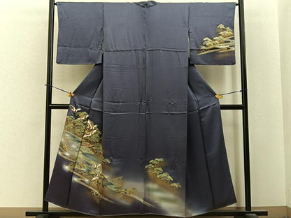 平和屋着物■訪問着　飛鶴浜松文　暈し染め　金彩　さが美扱い　正絹　逸品　BAAY6160hj