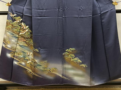 平和屋着物■訪問着　飛鶴浜松文　暈し染め　金彩　さが美扱い　正絹　逸品　BAAY6160hj