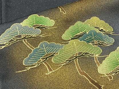 平和屋着物■訪問着　飛鶴浜松文　暈し染め　金彩　さが美扱い　正絹　逸品　BAAY6160hj