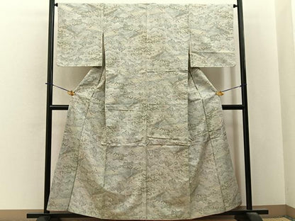 平和屋着物■上質な紬　風景文　正絹　逸品　未使用　BAAY6164hj