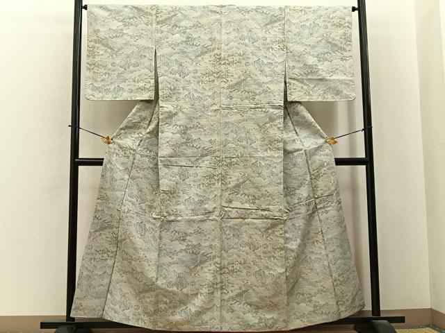 平和屋着物■上質な紬　風景文　正絹　逸品　未使用　BAAY6164hj