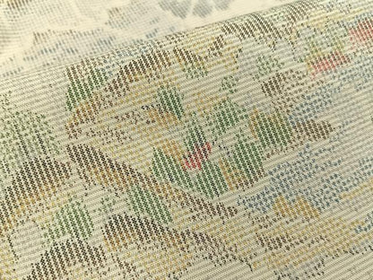 平和屋着物■上質な紬　風景文　正絹　逸品　未使用　BAAY6164hj