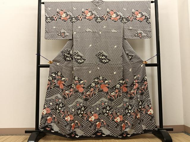 平和屋着物●訪問着　辻が花　絞り　金彩　正絹　逸品　BAAY6165hj