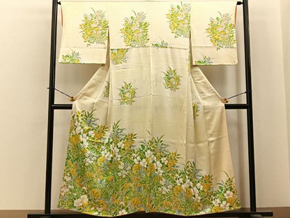 平和屋着物■訪問着　草花文　暈し染め　金彩　正絹　逸品　BAAY6166hj