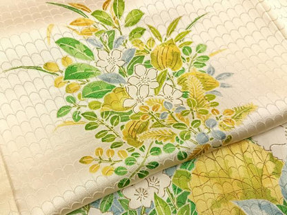 平和屋着物■訪問着　草花文　暈し染め　金彩　正絹　逸品　BAAY6166hj