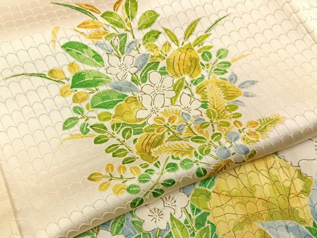 平和屋着物■訪問着　草花文　暈し染め　金彩　正絹　逸品　BAAY6166hj