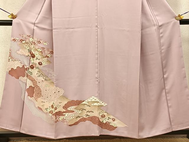 平和屋着物■訪問着　刺繍　道長草花文　暈し染め　正絹　逸品　BAAY6167hj