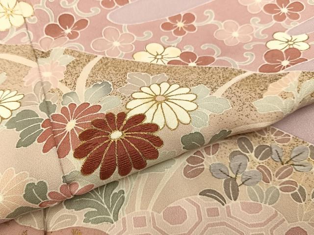 平和屋着物■訪問着　刺繍　道長草花文　暈し染め　正絹　逸品　BAAY6167hj