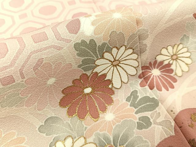 平和屋着物■訪問着　刺繍　道長草花文　暈し染め　正絹　逸品　BAAY6167hj