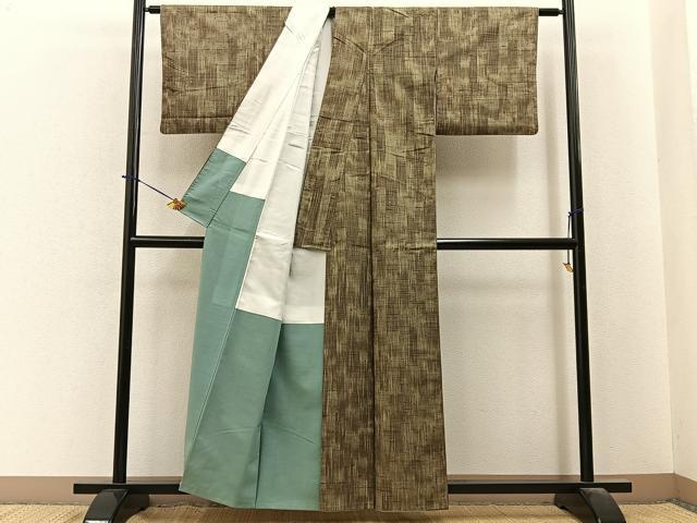 平和屋着物■上質な紬　霞文　正絹　逸品　BAAY6170hj