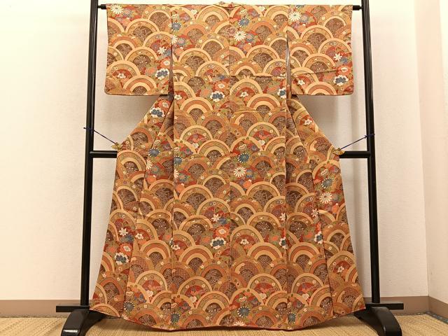 平和屋着物■訪問着　花青海波　正絹　逸品　BAAY6171hj