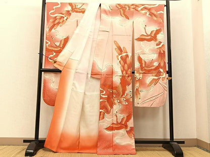 平和屋着物■豪華振袖　駒刺繍　鳳凰　暈し染め　金彩　正絹　逸品　BAAY6173hj