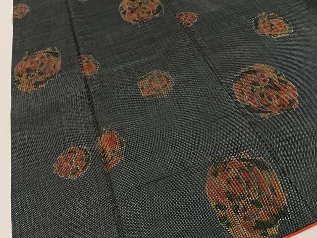 平和屋着物●本場大島紬　7マルキ　薔薇　正絹　逸品　BAAY6175hj