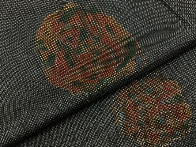 平和屋着物●本場大島紬　7マルキ　薔薇　正絹　逸品　BAAY6175hj