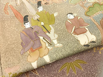 平和屋着物■豪華色留袖　駒刺繍　平安人物文　暈し染め　金彩　正絹　逸品　BAAY6176hj