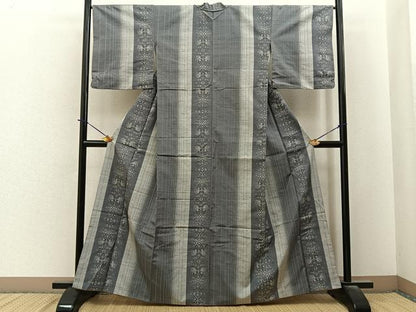 平和屋着物■上質な紬　向かい鳳凰間道　正絹　逸品　BAAY6178hj