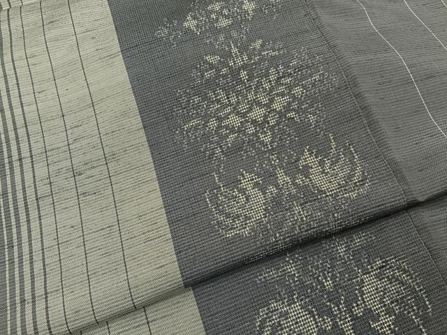 平和屋着物■上質な紬　向かい鳳凰間道　正絹　逸品　BAAY6178hj