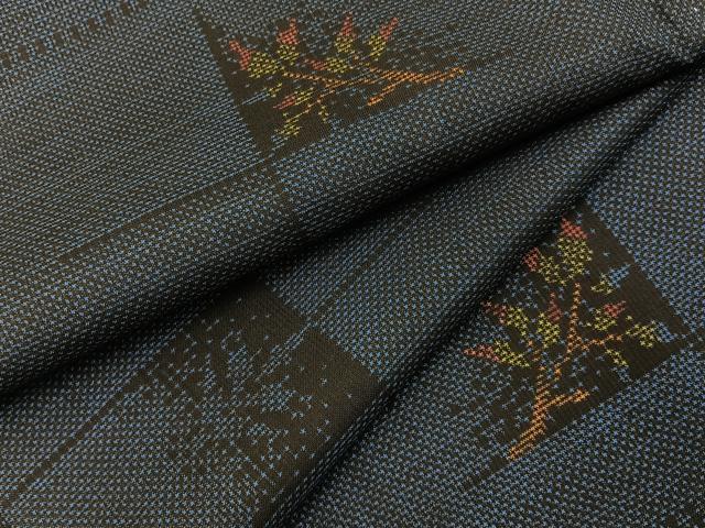 平和屋着物■本場大島紬　7マルキ　枝葉文　正絹　逸品　未使用　BAAY6182hj