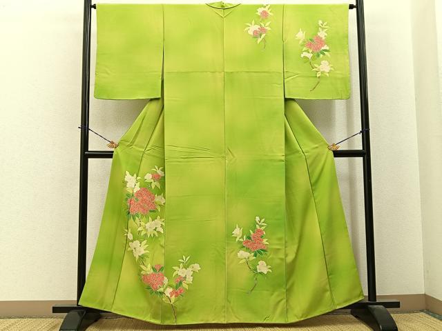 平和屋着物■訪問着　枝花文　暈し染め　正絹　逸品　BAAY6183hj