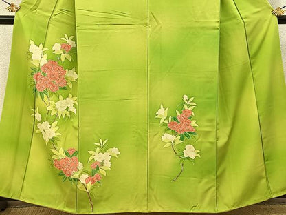 平和屋着物■訪問着　枝花文　暈し染め　正絹　逸品　BAAY6183hj