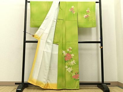 平和屋着物■訪問着　枝花文　暈し染め　正絹　逸品　BAAY6183hj