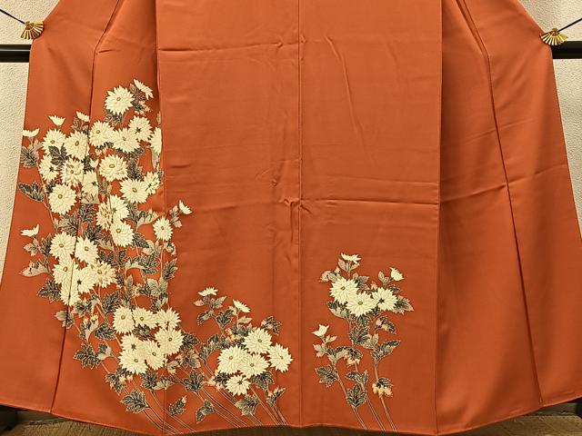 平和屋着物■訪問着　刺繍　菊　金彩　東武百貨店扱い　正絹　逸品　BAAY6185hj