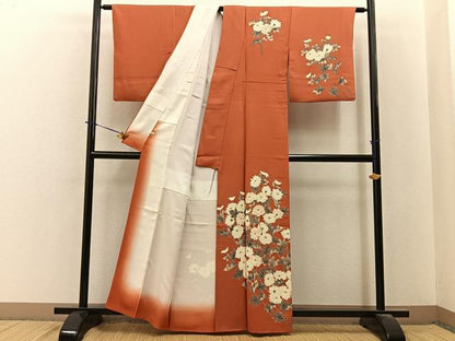平和屋着物■訪問着　刺繍　菊　金彩　東武百貨店扱い　正絹　逸品　BAAY6185hj