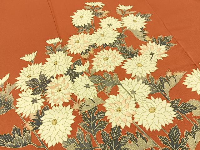平和屋着物■訪問着　刺繍　菊　金彩　東武百貨店扱い　正絹　逸品　BAAY6185hj