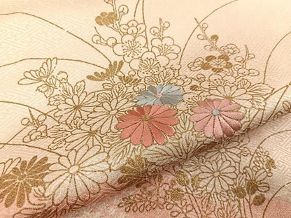 平和屋着物●訪問着　絞り　刺繍　雲重ね菊花文　金彩　正絹　逸品　未使用　BAAY6189hj
