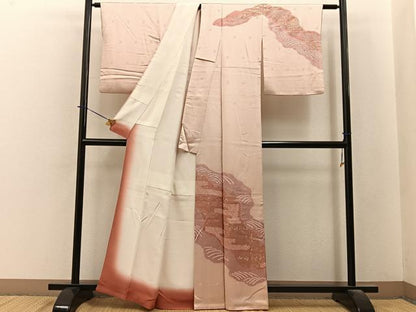 平和屋着物■訪問着　刺繍　絞り　道長箔散らし文　金彩　正絹　逸品　BAAY6190hj
