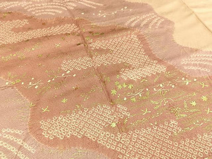 平和屋着物■訪問着　刺繍　絞り　道長箔散らし文　金彩　正絹　逸品　BAAY6190hj