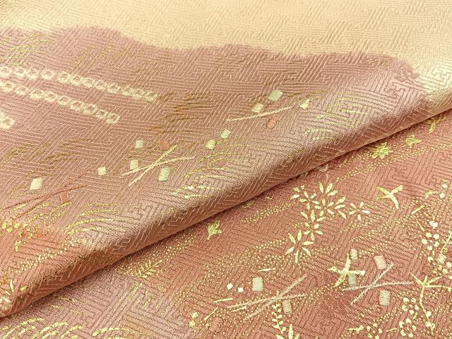平和屋着物■訪問着　刺繍　絞り　道長箔散らし文　金彩　正絹　逸品　BAAY6190hj