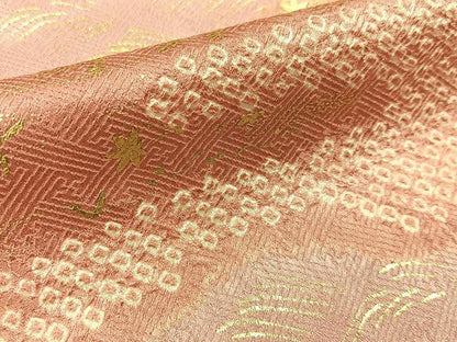 平和屋着物■訪問着　刺繍　絞り　道長箔散らし文　金彩　正絹　逸品　BAAY6190hj