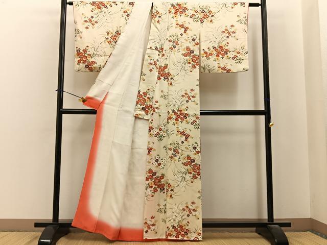 平和屋着物■上質な小紋　草花文　正絹　逸品　BAAY6192hj