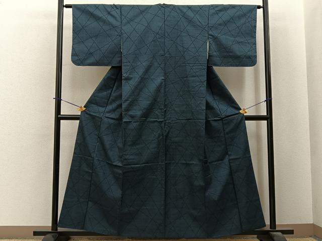 平和屋着物■本場大島紬　7マルキ　切嵌文様　正絹　逸品　BAAY6194hj